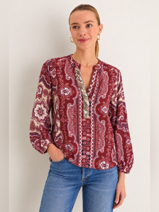Anthropologie Tops - Anthropologie Tiny Devas Popover Tunic Paisley Shirt Top Long Sleeve 223